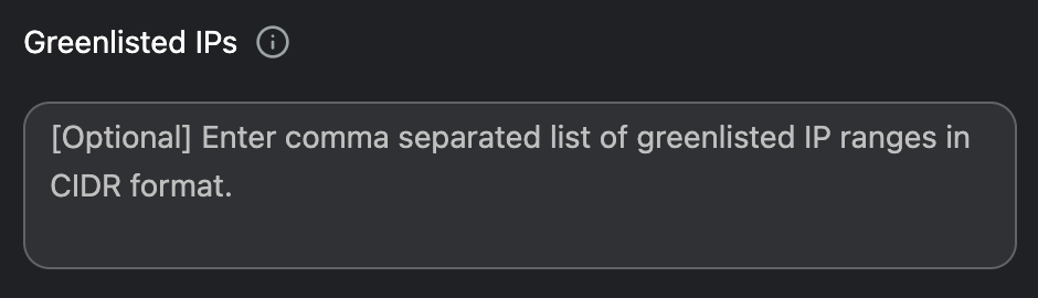 IP restrictions configuration